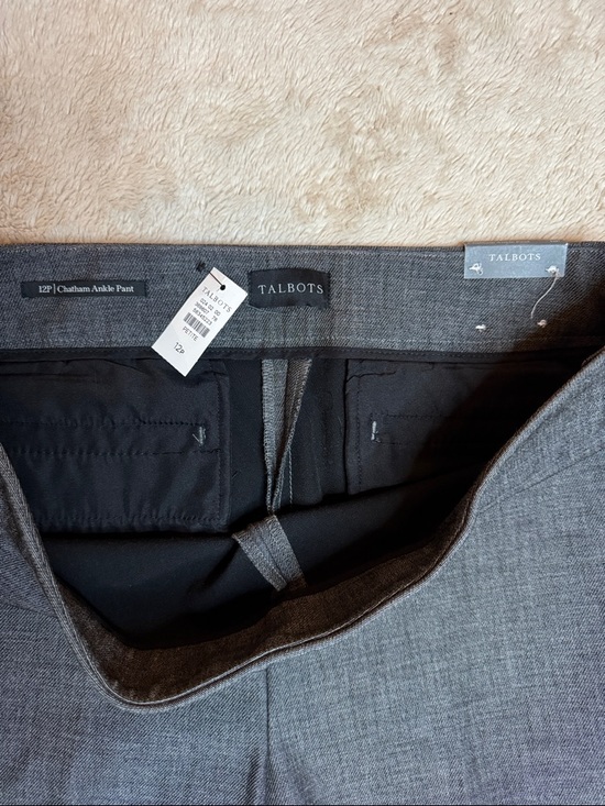 NWT Talbots Grey Chatham Ankle Pants sz 12 Petite Quality - Picture 2 of 12